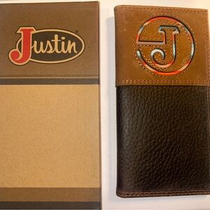 Justin Boots Two-Tone Leather Card Holder